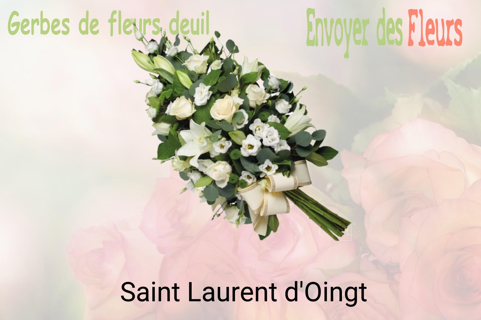 Gerbe de fleurs de deuil livrée à Saint-Laurent-d'Oingt